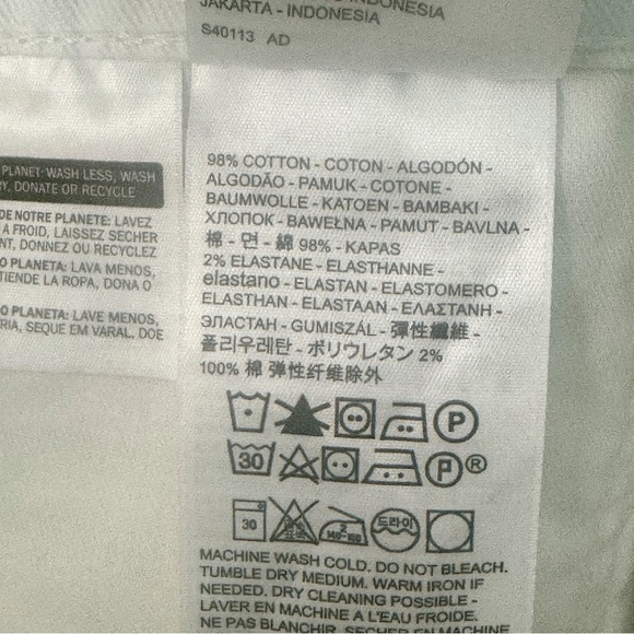 NWT LEVI’S 511 Slim Shorts White Denim Raw Hem Roll Up Casual Summer Jean Shorts - Picture 13 of 15